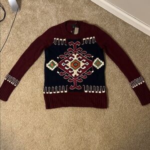 J. Crew Burgundy and Navy Sweater